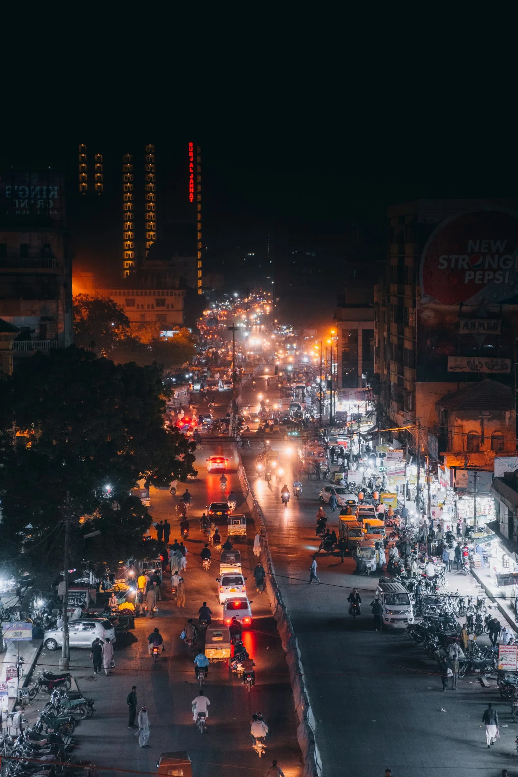 Karachi city lights after nightfall.